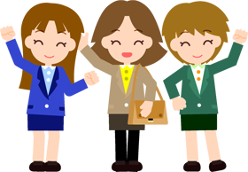 仲が良い女性社員達のイラスト