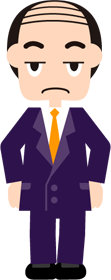 不機嫌そうなイラスト（上司、悪徳業者）