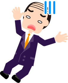 そんなバカな！というイメージのイラスト（上司、悪徳業者）