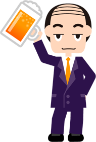 ビールジョッキを持つイラスト（上司）