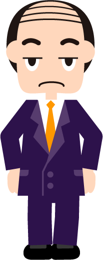 不機嫌そうなイラスト(上司、悪徳業者)