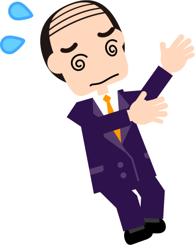 まずい!どうしよう。困っているイラスト(上司、悪徳業者)