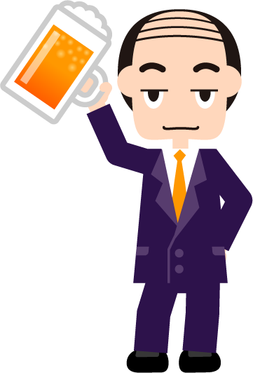 ビールジョッキを持つイラスト(上司)