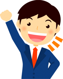 男性営業職のイラスト/右腕を上げる