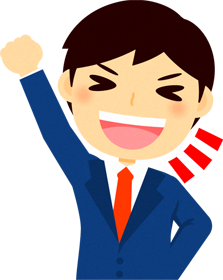 男性営業職のイラスト/右腕を上げる2