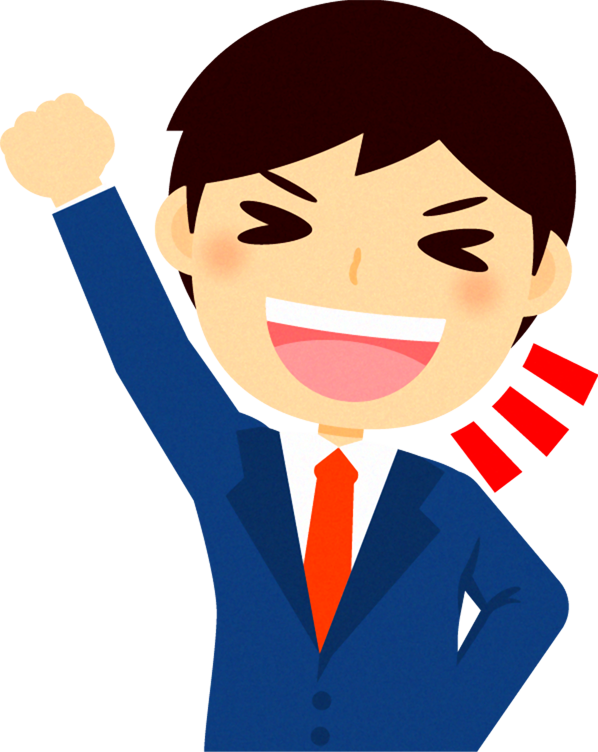 男性営業職のイラスト/右腕を上げる2
