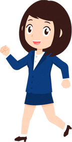 ビジネスイラスト/女性_歩く