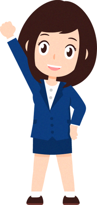 ビジネスイラスト/女性_仕事をがんばるぞ!