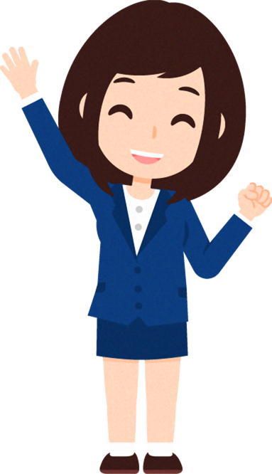 ビジネスイラスト/女性_手を振る