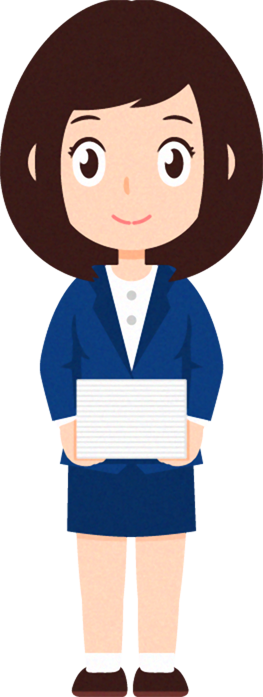 ビジネスイラスト/女性_書類を持つ