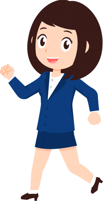 ビジネスイラスト/女性_歩く