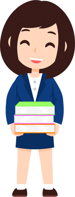 ビジネスイラスト/女性_本を持つ