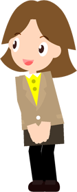 軽く会釈をする女性のイラスト
