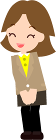 笑顔であいさつをする女性のイラスト
