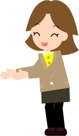 両手で握手を求める女性のイラスト