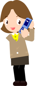 携帯電話で話をする女性のイラスト