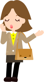 あくびをして、ちょっとやる気の無い女性のイラスト