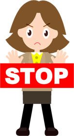 それはできません！きっぱりと断っている女性のイラスト