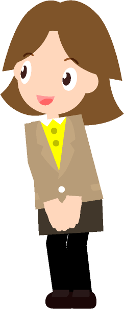 軽く会釈をする女性のイラスト