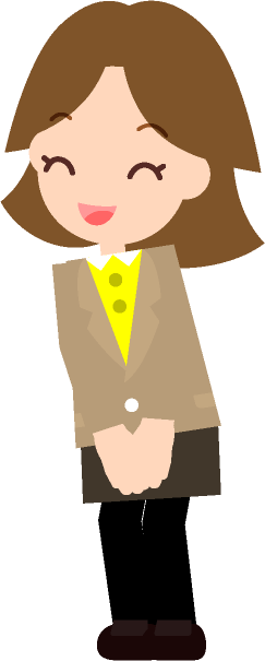 笑顔であいさつをする女性のイラスト