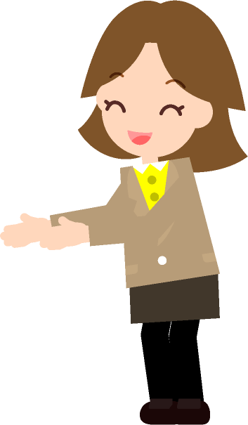 両手で握手を求める女性のイラスト