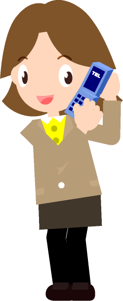 携帯電話で話をする女性のイラスト