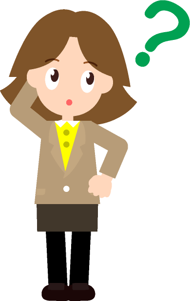 「?マーク」考えている女性のイラスト