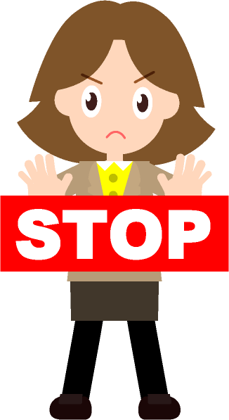 それはできません!きっぱりと断っている女性のイラスト