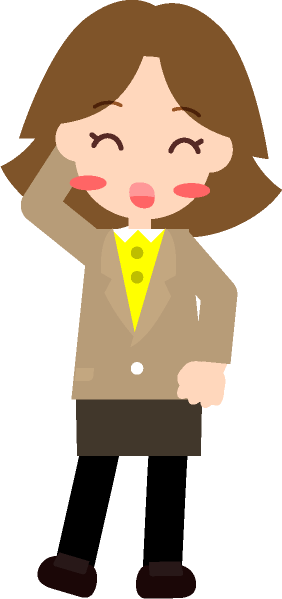 照れている女性のイラスト