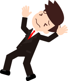もう、だめだ～！というイメージのサラリーマンのイラスト