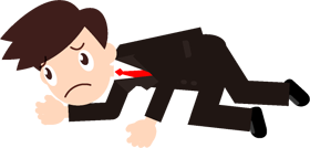 疲れているけど、仕事が残っているので頑張ろうとしているサラリーマンのイラスト