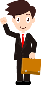 ビジネス鞄を持ったサラリーマンのイラスト