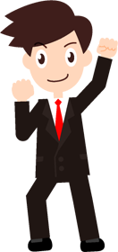 ガッツポーズのサラリーマンのイラスト