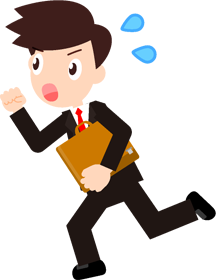 急いでいるサラリーマンのイラスト