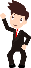 今日も仕事頑張るぞ！というイメージのサラリーマンのイラスト