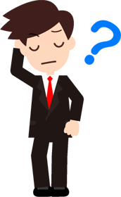 分からないことがあり、考えているサラリーマンのイラスト