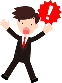 えー！びっくりしているサラリーマンのイラスト