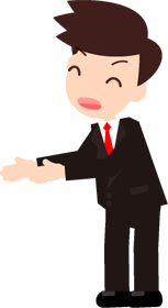 よろしくお願いします、両手で握手を求めるサラリーマンのイラスト