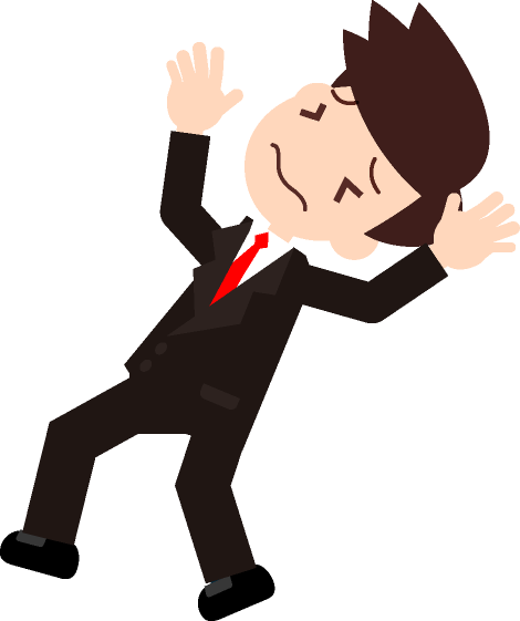 もう、だめだ～！というイメージのサラリーマンのイラスト