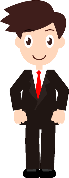 正面を向いたサラリーマンのイラスト