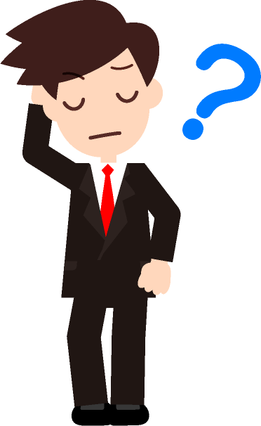 分からないことがあり、考えているサラリーマンのイラスト