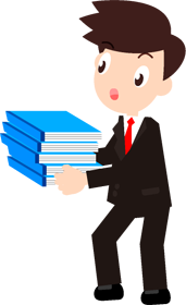 仕事の書類を運ぶサラリーマンのイラスト