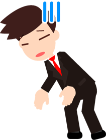 はぁ～、ガッカリ。落ち込んでいるサラリーマンのイラスト