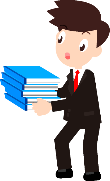 仕事の書類を運ぶサラリーマンのイラスト