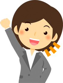 女性営業職のイラスト/右腕を上げる