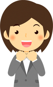 女性営業職のイラスト/両手でガッツポーズ