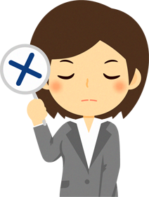 女性営業職のイラスト/間違いです
