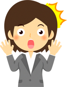 女性営業職のイラスト/凄く驚いた