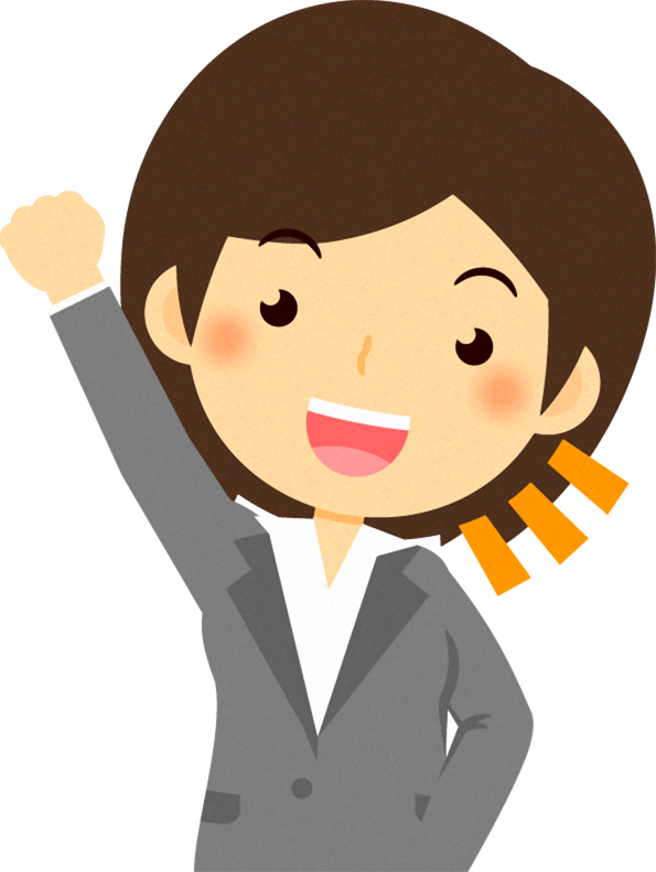 女性営業職のイラスト/右腕を上げる