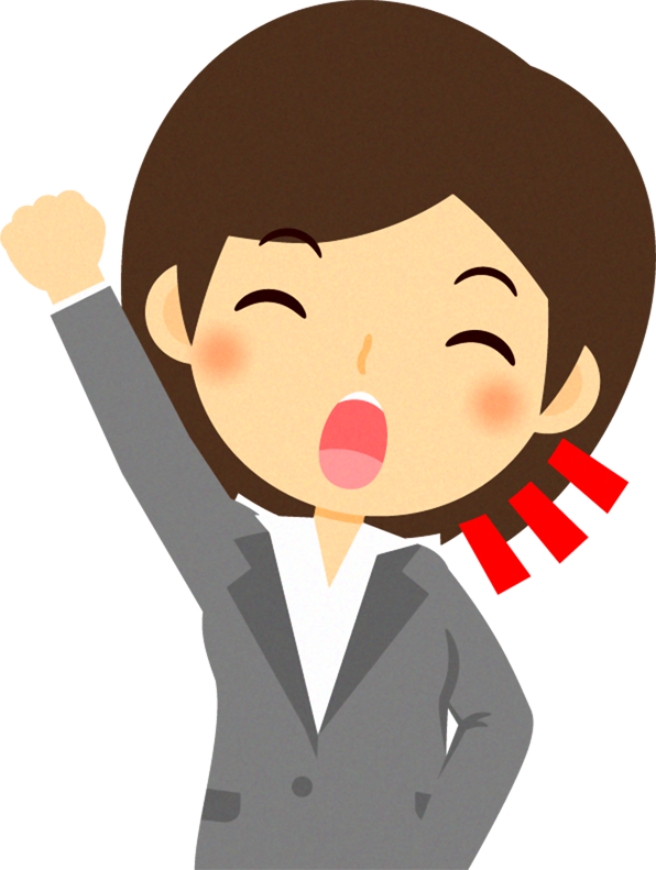 女性営業職のイラスト/右腕を上げる2